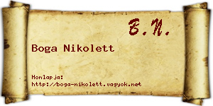 Boga Nikolett névjegykártya